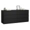 Credenza Nero Effetto Legno 6 Cassetti Apertura Scorrevole 154x50x68h cm, Chiusura Scorrevole - Joyce