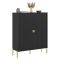 Credenza Nero oro Cassetti 4 Ripiani 104x40x129h cm, Apertura Battente - Wallis