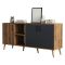 Credenza noce e antracite 180x45x80h cm 3 ante - Vardah