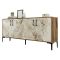 Credenza noce e bianca marmo 180x35x78h cm 4 ante - Agape