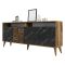 Credenza noce e nera 180x35x78h cm 4 ante - Benjamin