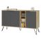 Credenza quercia e antracite 142x35x83h cm 3 ante - Alin