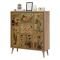 Credenza quercia e multicolore 95x36x111h cm 4 ante - Agyemang