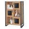 Credenza quercia e nera 89x35x127h cm 3 ante - Telesilla