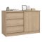 Credenza rovere 118x50x75h cm 1 anta e 3 cassetti - Bebinca