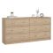 Credenza rovere 143x30x68h cm 6 cassetti - Rick