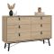 Credenza rovere 150x40x94h cm 6 cassetti - Anturio