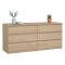 Credenza rovere 153x50x70h cm 6 cassetti - Abacadabra