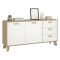 Credenza rovere e bianca 147x39x73h cm 2 ante e 3 cassetti - Pepito