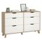 Credenza rovere e bianca 155x39x92h cm 6 cassetti - Chito