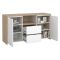 Credenza rovere e bianco lucida 148x48x83h cm 2 ante e 2 cassetti - Alalngar
