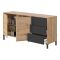 Credenza rovere nodi e antracite 154x41x75h cm 2 ante e 3 cassetti - Ardelia