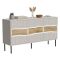 Credenza Saliceto, 144x40 h80 cm, Beige e Rovere Nodi