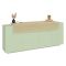 Credenza Verde 3 Ripiani Apertura Battente, a Ribalta 200x45x85.5h cm, 5 Ante - Pulfero