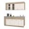 Cucina Beige Marrone Rovere Con cassetto, Elettrodomestici non inclusi, 8 Ante - Interamna