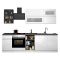 Cucina Bianco Lucido Grigio Ardesia Con cassetti, Elettrodomestici non inclusi, Modulabile Made in Italy - Fonti