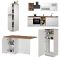 Cucina Bianco Lucido Marrone Rovere Componibile Con cassetti, Elettrodomestici non inclusi, Made in Italy - Armend