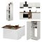 Cucina Bianco Lucido Marrone Rovere Con cassetti, Elettrodomestici non inclusi, Modulabile Made in Italy - Armend