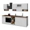 Cucina Bianco Lucido Marrone Rovere Con cassetti, Elettrodomestici non inclusi, Modulabile Made in Italy - Attiko
