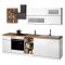 Cucina Bianco Lucido Marrone Rovere Con cassetti, Elettrodomestici non inclusi, Modulabile Made in Italy - Fonti