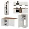 Cucina Bianco Lucido Marrone Rovere Set Con cassetti, Elettrodomestici non inclusi, Made in Italy - Armend