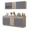 Cucina Nero Antracite Marrone Rovere Con cassetti, Elettrodomestici non inclusi, 10 Ante - Bornago