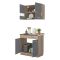 Cucina Nero Antracite Marrone Rovere Con cassetti, Elettrodomestici non inclusi, 3 Vani - Taurano