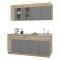 Cucina Nero Antracite Marrone Rovere Con cassetto, Elettrodomestici non inclusi, 8 Ante - Interamna