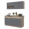 Cucina Nero Antracite Marrone Rovere Con cassetto, Elettrodomestici non inclusi, 8 Ante - Solarolo