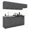 Cucina Nero Antracite Modulabile Con cassetto, Elettrodomestici non inclusi - Rostas