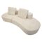 Divano Fisso 2 Posti Bianco Crema Rivestimento in Tessuto Bouclè Posti a Sedere 2 40x43x115h cm, Cuscini Inclusi - Masule