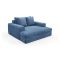 Divano Fisso 2 Posti blu Cuscini Sfoderabili Braccioli 162x167x86h cm, Posti a Sedere 2 - Comazzo