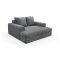 Divano Fisso 2 Posti Grigio Scuro Cuscini Sfoderabili Braccioli 162x167x86h cm, Posti a Sedere 2 - Comazzo