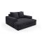 Divano Fisso 2 Posti Nero Cuscini Sfoderabili Braccioli 162x167x86h cm, Posti a Sedere 2 - Comazzo
