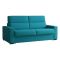 Divano Fisso 3 Posti Azzurro Sfoderabile Lavabile 220x95 cm, Braccioli Made in Italy - Ozegna