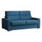 Divano Fisso 3 Posti blu Sfoderabile Lavabile 220x95 cm, Braccioli Made in Italy - Ozegna