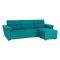 Divano Fisso con Penisola Azzurro Sfoderabile Reversibile 285x160 cm, Idrorepellente Multiposizione Made in Italy - Ceto