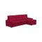 Divano Fisso con Penisola Rosso Sfoderabile Reversibile 280x160 cm, Idrorepellente Multiposizione Made in Italy - Vigonovo