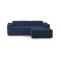 Divano in legno e ferro rivestito in tessuto blu 240x170x70h cm - Ameli