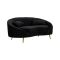 Divano in legno e metallo rivestito in tessuto nero e oro 148x84x68h cm - Gupta