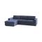 Divano in legno massello rivestito in tessuto blu 280x95x90h cm - Anila