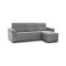 Divano in legno massello rivestito in tessuto grigio 285x160x100h cm - Cintano