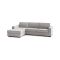 Divano in metallo rivestito in tessuto grigio 280x95x90h cm - Anila