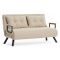 Divano Letto 2 Posti Beige Contenitore Reclinabile 133x78 cm, Braccioli - Calvin