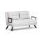 Divano Letto 2 Posti Bianco Contenitore Reclinabile 133x78 cm, Braccioli - Calvin