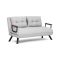 Divano Letto 2 Posti Grigio Chiaro Contenitore Reclinabile 133x78 cm, Braccioli - Calvin
