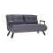 Divano Letto 2 Posti Grigio Scuro Contenitore Reclinabile 133x78 cm, Braccioli - Calvin