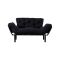 Divano letto 2 posti nero 155x70cm - Guchol
