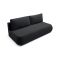 Divano Letto 2 Posti Nero Contenitore Cuscini Sfoderabili 210x106 cm, Reclinabile - Brugnato