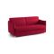 Divano Letto 2 Posti Rosso Sfoderabile Contenitore 160x95 cm, di Apertura a Ribalta Made in Italy - Verceia
